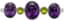 18K WHITE GOLD BROOCH WITH AMETHYST, PERIDOT AND DIAMOND