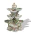 CHINESE-STYLE PORCELAIN CENTERPIECE STAND DECORATED WITH ENAMELED PHOENIX AND FLOWERS AND GILT RIMS WITH FISH RELIEF AT THE BASE