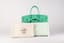 HERMÈS
BIRKIN 35 'FRAY FRAY' LIMITED EDITION
WHITE CANVAS AND EMERALD GREEN LEATHER WITH PALLADIUM HARDWARE