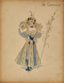 ALFRED CHOUBRAC (1853–1902)
Art Nouveau costume designs for Le Compère and La Commère