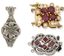 ENSEMBLE DE TROIS FERMOIRS EN OR JAUNE ET GRIS 18K ET 14K EMERAUDES, DIAMANTS ET RUBIS