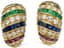 CARTIER
18K YELLOW GOLD DIAMOND SAPPHIRE EMERALD AND RUBY EARRINGS, CIRCA 1980