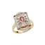 RING 18K YELLOW GOLD, DIAMOND, RUBY