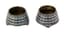 PAIR OF RUSSIAN PARCEL-GILT SILVER AND ENAMEL SALT CELLARS
Assay master’s mark of Lev Oleks, Moscow, 1892