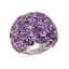 18K WHITE GOLD, PINK SAPPHIRE, AMETHYST COCKTAIL RING