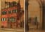 GEORGES LOUKOMSKI (1884-1954)
Two drawings:
1) A walk on the quay (Venice?)
2) Statue of King Jose I in Lisbon, Portugal