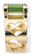 14K YELLOW GOLD AND TOURMALINE HANDMADE RING