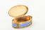 OVAL ENAMEL AND GOLD SNUFF BOX, WITH CENTRAL MEDALLION