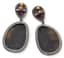 GOLD AND SILVER PENDANT EARRINGS WITH RUBY ROOT AND SAPPHIRE ROOT