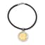 BVLGARI ‘TONDO TRÈFLE’ PENDANT IN STEEL AND 18K YELLOW GOLD