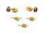 TRIANON NEW YORK
MAGNIFICENT 18K YELLOW GOLD SHELL CUFFLINKS AND STUD SET