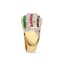 18K YELLOW GOLD, DIAMOND, RUBY, SAPPHIRE, EMERALD RING