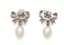 18K WHITE GOLD, DIAMOND AND FRESHWATER PEARL EARRINGS