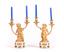 A PAIR OF LOUIS XVI STYLE GILT-BRONZE AND MARBLE PUTTI CANDLE HOLDERS, 19th century