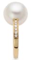 18K WHITE GOLD, PEARL AND DIAMOND RING
