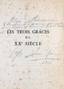 LIFAR Serge.
Les trois Graces du XXe siecle. Paris, éditions Buchet/ Chastel, 1957. Inscribed in French by Serge Lifar to Olga Morozova.