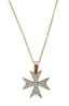CHAÎNE EN OR JAUNE 18K AVEC PENDENTIF CROIX DE MALTE EN OR ET DIAMANTS
