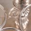 SILVER CONDIMENT HOLDER WITH EIGHT CRYSTAL BOTTLES