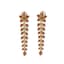GOLD, ENAMEL AND DIAMOND LONG PENDANT EARRINGS, CIRCA 1970S