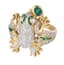 ‘FROG’18K GOLD, DIAMONDS AND EMERALDS RING