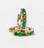 18K YELLOW GOLD HUGGIES WITH EMERALDS AND YELLOW SAPPHIRE