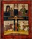 A FOUR-PART ICON WITH THE CRUCIFIXION OF CHRIST, THE KAZANSKAYA MOTHER OF GOD, ARCHANGEL MICHAEL AND SAINT NICHOLAS AND SAINT GEORGE
Kholuy (Ivanovo region, Russia), second half of the 19th century