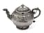 ENGLISH SILVER TEA POT WITH GADROON AND FLORAL DECORATION