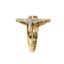 BAGUE EN OR GRIS ET JAUNE 18K, DIAMANTS ET SAPHIR