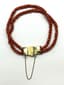 ANTIQUE FACETED CORAL BRACELET WITH 18K GOLD CLASP DECORATED WITH FLOWERS