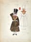 ALEXANDRE BENOIS (1870-1960)
Costume design for the Two little cadets for the ballet ‘Petrushka’ by Igor Stravinsky at Covent Garden in 1956