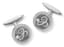 CHOPARD HAPPY DIAMOND 18K WHITE GOLD, DIAMOND AND ONYX CUFFLINKS