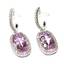 Pair of pink topaz earrings
White gold, pink topazes of 14,12cts and 84 diamonds of 1,11cts (with certificate of the German Foundation for Gesmtone)...