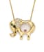 ELEPHANT' 18K YELLOW GOLD CHAIN WITH DIAMOND, RUBY AND EMERALD PENDANT