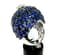 ‘DOME’ SAPPHIRE AND DIAMOND 18K GOLD RING