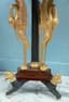 GUERIDON WITH WOODEN AND GILDED WOODEN STORK DECORATIONS AND WHITE MARBLE TOP, LATE 19TH CENTURY
