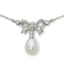 18K WHITE GOLD, DIAMOND AND PEARL NECKLACE