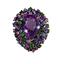 AMETHYSTE, SAPPHIRE AND PERIDOT RING