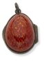 ‘ŒUF DE PÂQUES’ PENDENTIF ANTIQUE RUSSE EN ARGENT ET ÉMAIL ROUGE GUILLOCHÉ