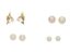 ENSEMBLE DE QUATRE PAIRES DE BOUCLES D’OREILLES EN OR JAUNE 18K ET PERLES