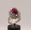 RUBY AND DIAMOND RING
18k white gold ring set with a 3,5 ct ruby cabochon surrounded by two sets of diamonds weighing approx. 1,8ct