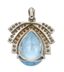 PENDENTIF EN OR GRIS 18K TOPAZE ET DIAMANTS