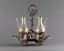 FRENCH SILVER OIL AND VINEGAR SET DECORATED WITH GRAPES, OLIVES AND LEAVES