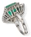 PLATINUM, DIAMOND AND EMERALD RING