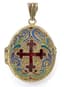 ‘EASTER EGG’ SILVER-GILT AND ENAMEL LOCKET PENDANT WITH MOTHER-OF-PEARL ICON