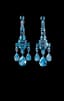 BLUE TOPAZ AND 18K WHITE GOLD GIRANDOLE EARRINGS AND RING