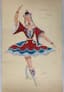 J. C. GUIRAUD
Lot of two big watercolours of costume projects for the famous Russian ballet dancer Missia.