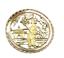 ROUND YELLOW GOLD BROOCH WITH ASIAN
DECORATION