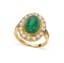 18K YELLOW GOLD, EMERALD, DIAMOND RING