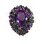 AMETHYSTE, SAPPHIRE AND PERIDOT RING