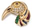 ‘TOUCAN’ 18K YELLOW GOLD, DIAMOND, EMERALD, RUBY AND SAPPHIRE BROOCH